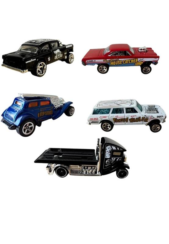 1806 hot wheels pacote com 5 carros escala 1:64 gassers jbj84